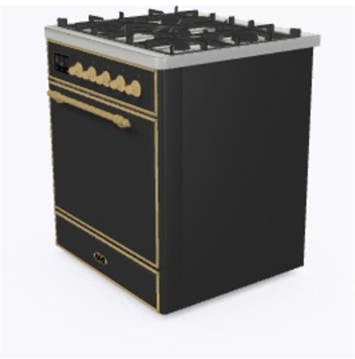 Ilve UM30DQNE3MGG Natural Gas In Matte Graphite W/ Brass Trim