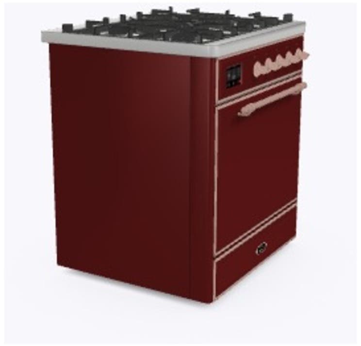 Ilve UM30DQNE3BUP Natural Gas In Burgundy W/ Copper Trim