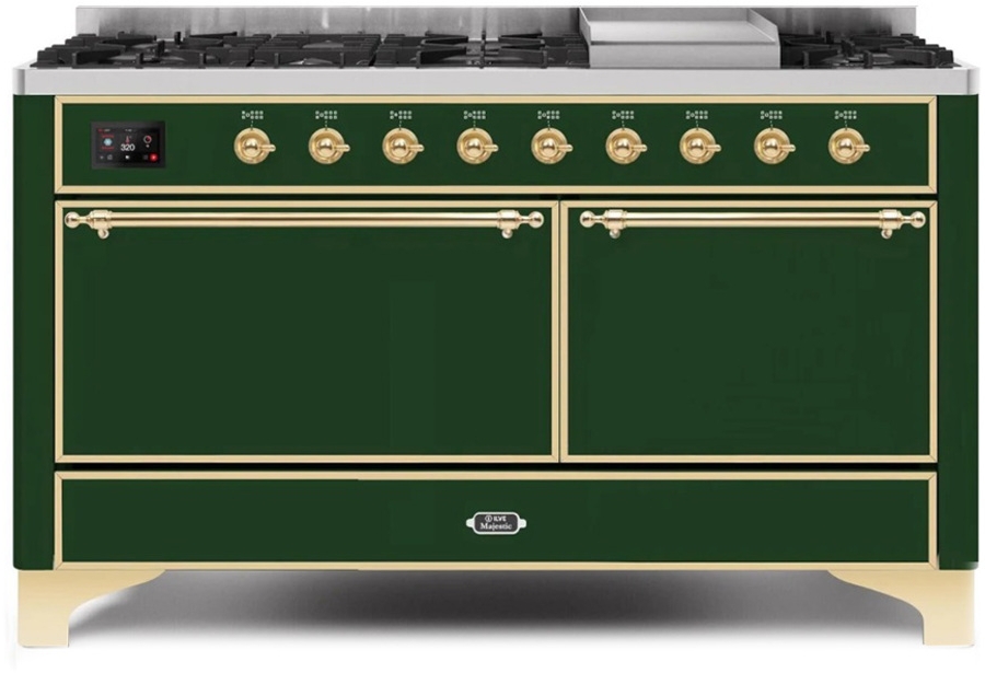Ilve UM15FDQNS3EGG Natural Gas In Emerald Green W/ Brass Trim