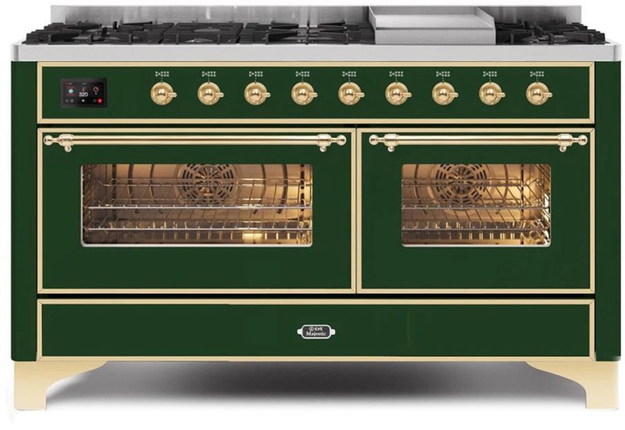 Ilve UM15FDNS3EGG Natural Gas In Emerald Green W/ Brass Trim