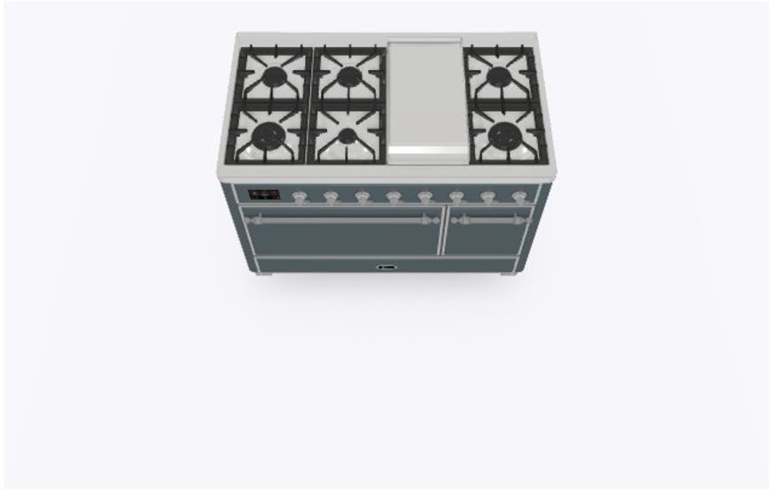Ilve UM12FDQNS3BGCLP Liquid Propane In Blue Grey W/ Chrome Trim