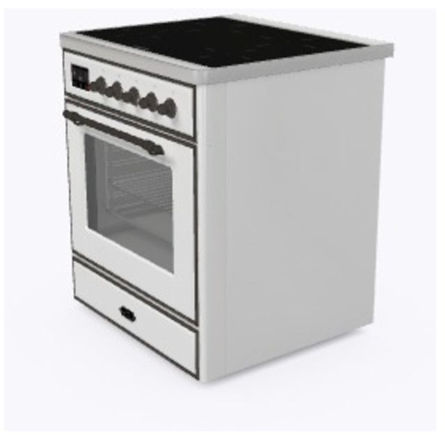 Ilve UMI30NE3RAB 30" Freestanding Electric Induction Range w/ 4 Ele...