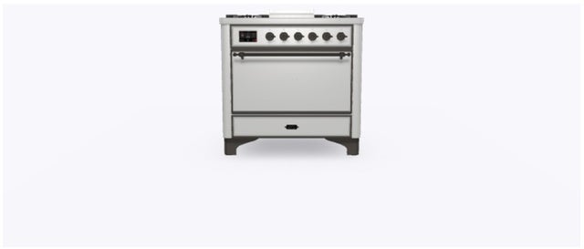 Ilve UM09FDQNS3SSBLP 36" Dual Fuel Freestanding Range w/ 6 Sealed Burne...