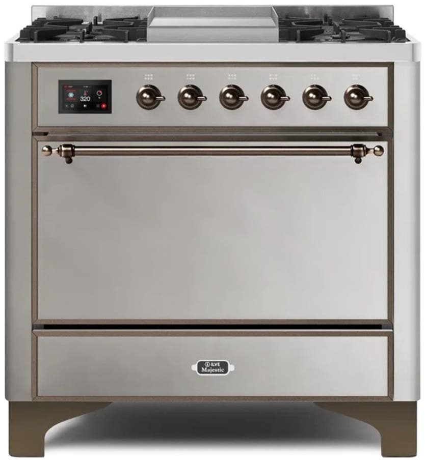 Ilve UM09FDQNS3SSBLP Liquid Propane In Stainless Steel W/ Bronze Trim