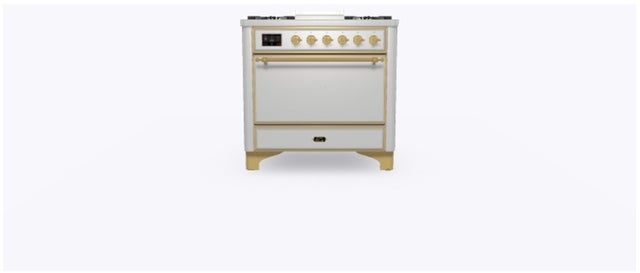 Ilve UM09FDQNS3SSG 36" Dual Fuel Freestanding Range w/ 6 Sealed Burne...