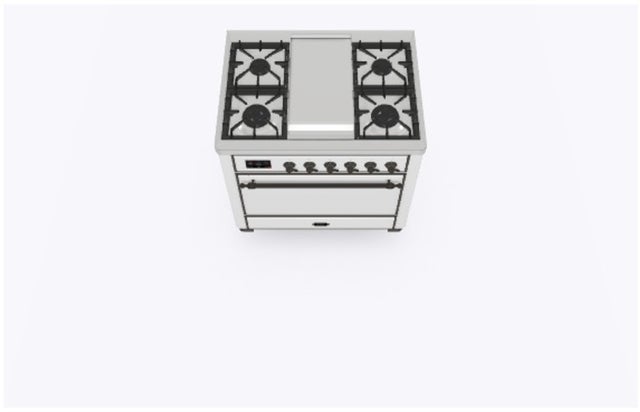 Ilve UM09FDQNS3WHBLP 36" Dual Fuel Freestanding Range w/ 6 Sealed Burne...