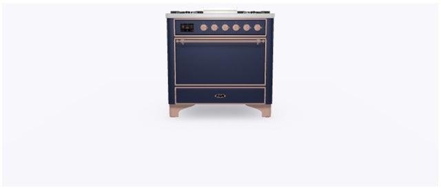 Ilve UM09FDQNS3MBPLP 36" Dual Fuel Freestanding Range w/ 6 Sealed Burne...