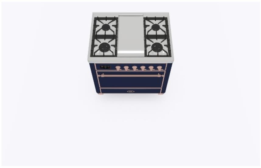 Ilve UM09FDQNS3MBP Natural Gas In Midnight Blue W/ Copper Trim