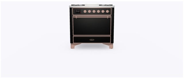 Ilve UM09FDQNS3BKP 36" Dual Fuel Freestanding Range w/ 6 Sealed Burne...