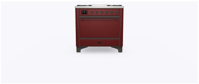 Ilve UM09FDQNS3BUBLP 36" Dual Fuel Freestanding Range w/ 6 Sealed Burne...