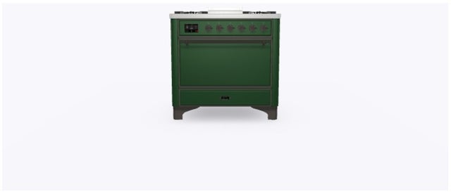 Ilve UM09FDQNS3EGBLP 36" Dual Fuel Freestanding Range w/ 6 Sealed Burne...