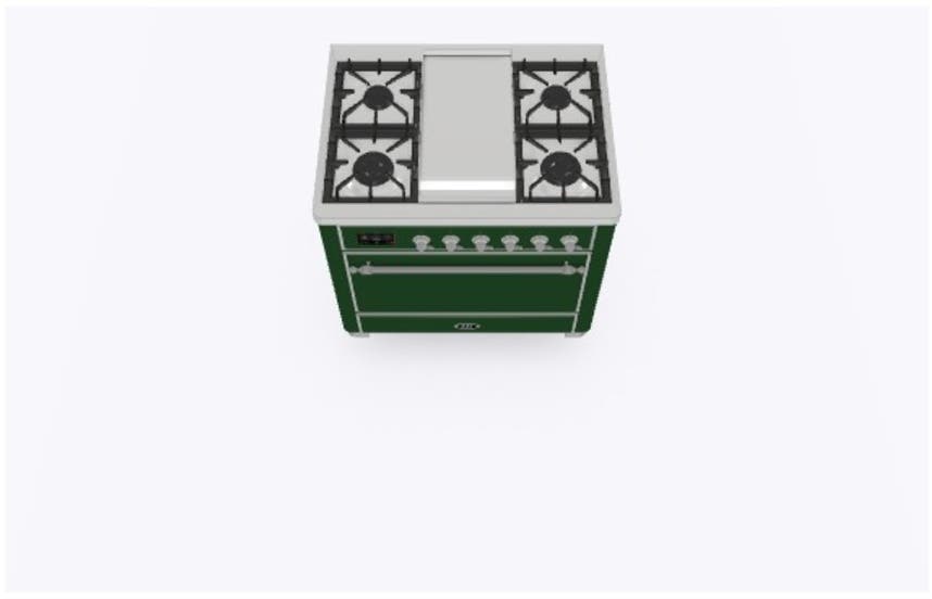 Ilve UM09FDQNS3EGCLP Liquid Propane In Emerald Green W/ Chrome Trim