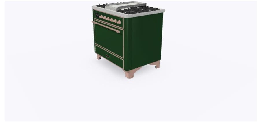 Ilve UM09FDQNS3EGP Natural Gas In Emerald Green W/ Copper Trim