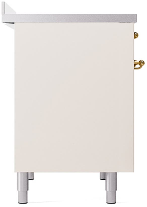 Ilve UPDI406QNMPAWG Antique White With Brass Trim