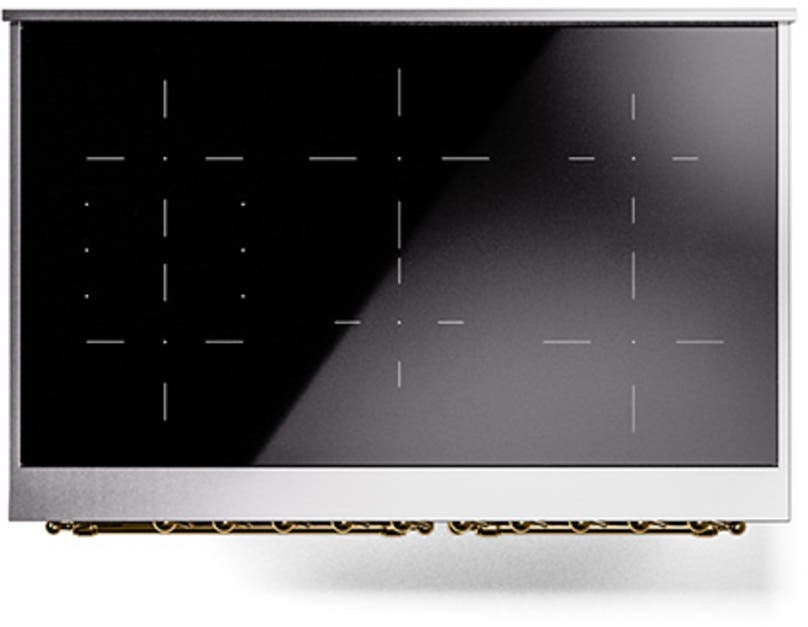 Ilve UPDI406QNMPSSG Stainless Steel, Brass Trim, Solid Door