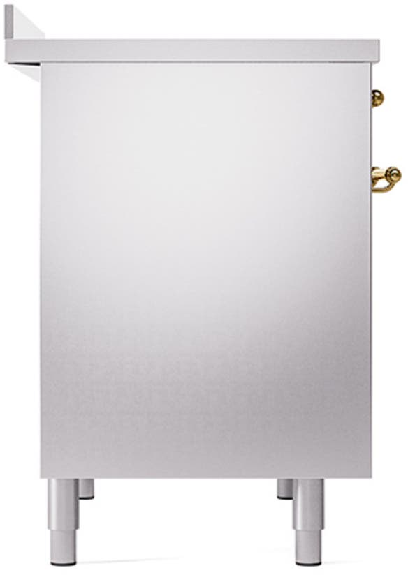 Ilve UPDI406QNMPSSG Stainless Steel, Brass Trim, Solid Door