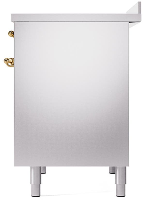 Ilve UPDI406QNMPSSG Stainless Steel, Brass Trim, Solid Door