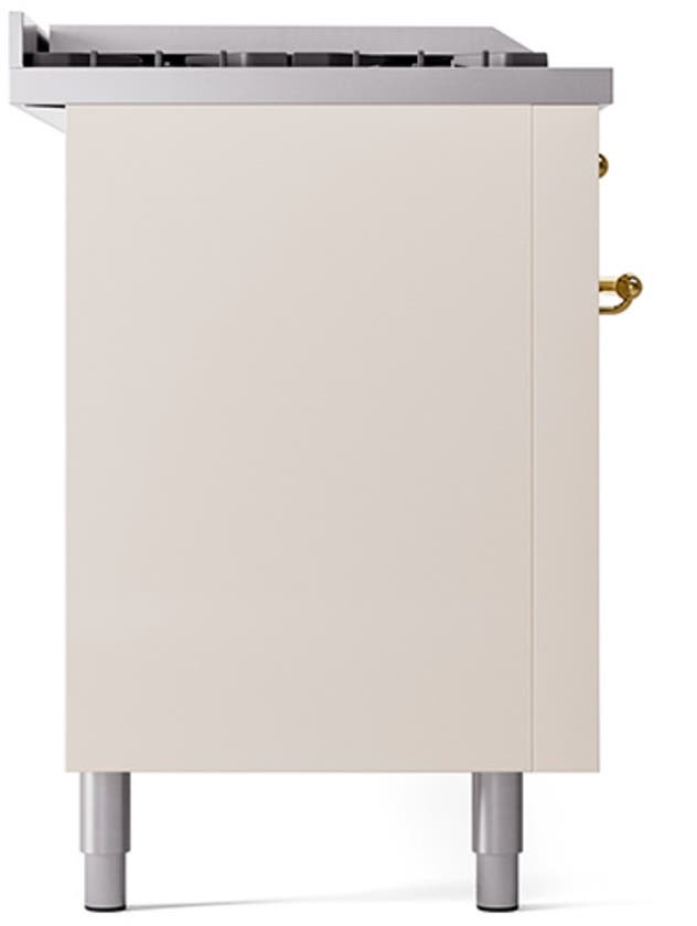 Ilve UP60FSQNMPAWGLP Antique White With Brass Trim, Lp