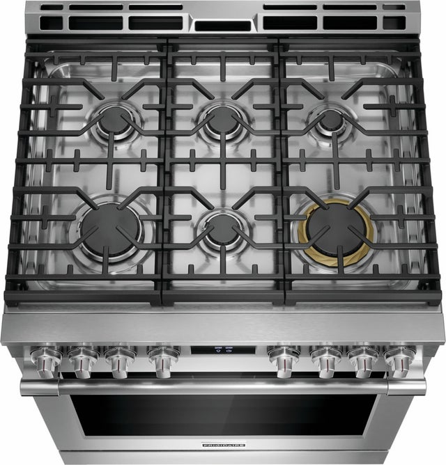 Frigidaire PCFG3080AF 30 Inch Slide-In Gas Range with 6 Sealed Burners, ...