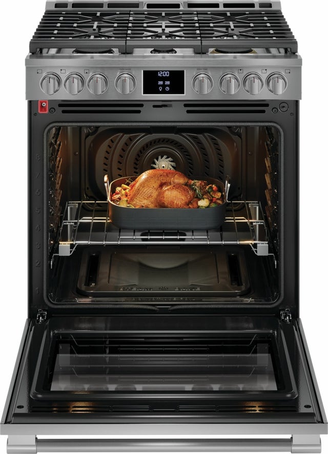 Frigidaire PCFG3080AF 30 Inch Slide-In Gas Range with 6 Sealed Burners, ...