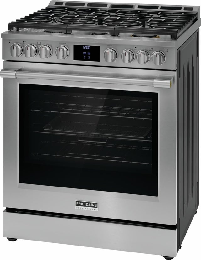 Frigidaire PCFG3080AF 30 Inch Slide-In Gas Range with 6 Sealed Burners, ...