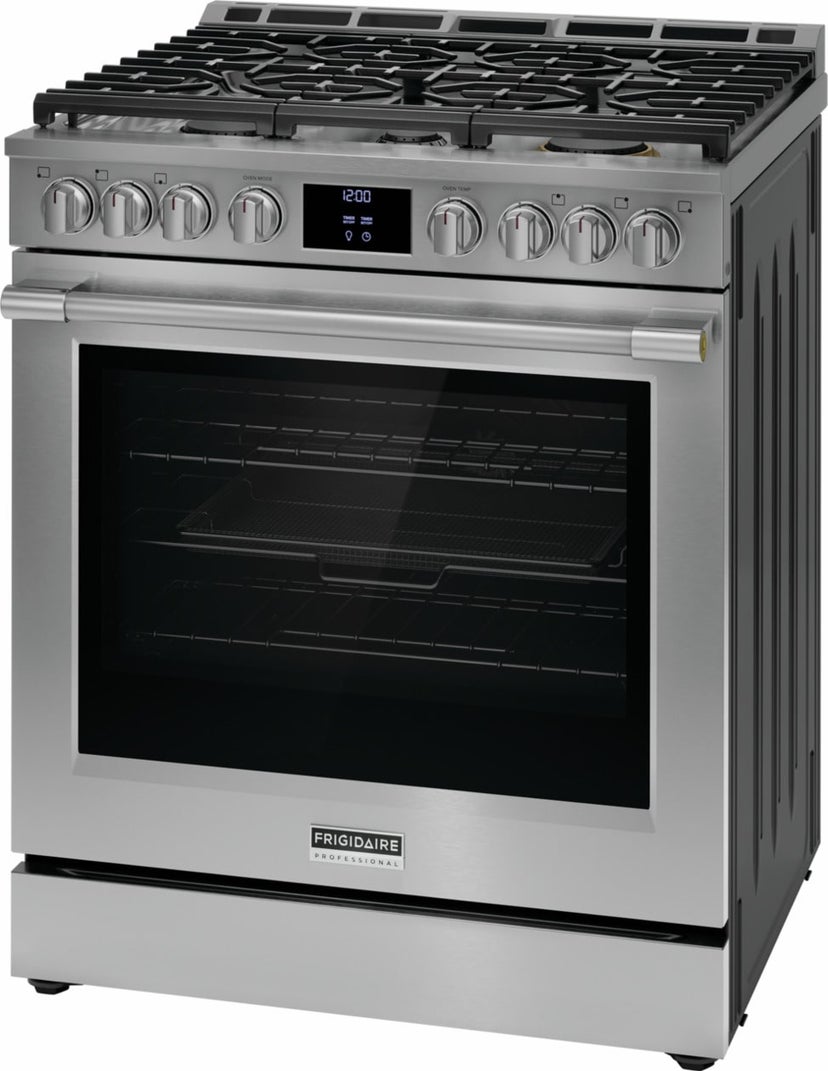 Frigidaire PCFG3080AF 30 Inch Slide-In Gas Range with 6 Sealed Burners, ...