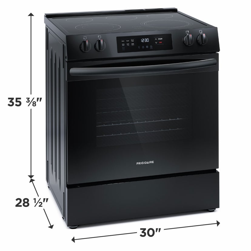 Frigidaire FCFE3062AB 30 Inch Freestanding Electric Range with 5.3 Cu. F...