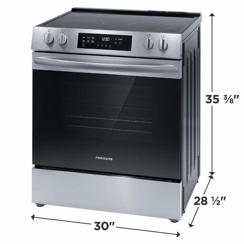 Frigidaire FCFE3062AS 30 Inch Freestanding Electric Range with 5.3 Cu. F...