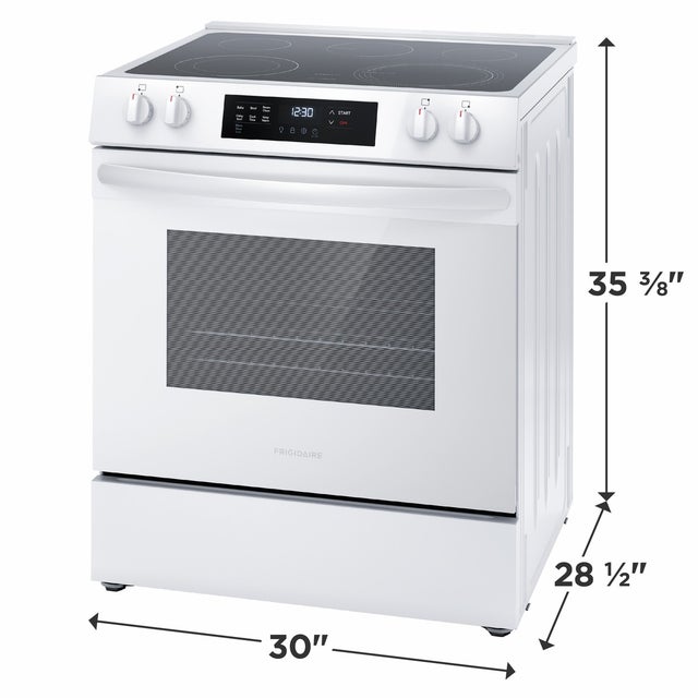 Frigidaire FCFE3062AW 30 Inch Freestanding Electric Range with 5.3 Cu. F...