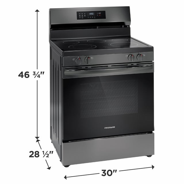 Frigidaire FCRE3083AD 30" Electric Range with Air Fry: Black Stainless S...