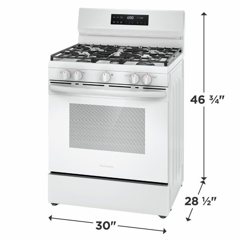 Frigidaire FCRG3062AW 30 Inch Gas Range: White