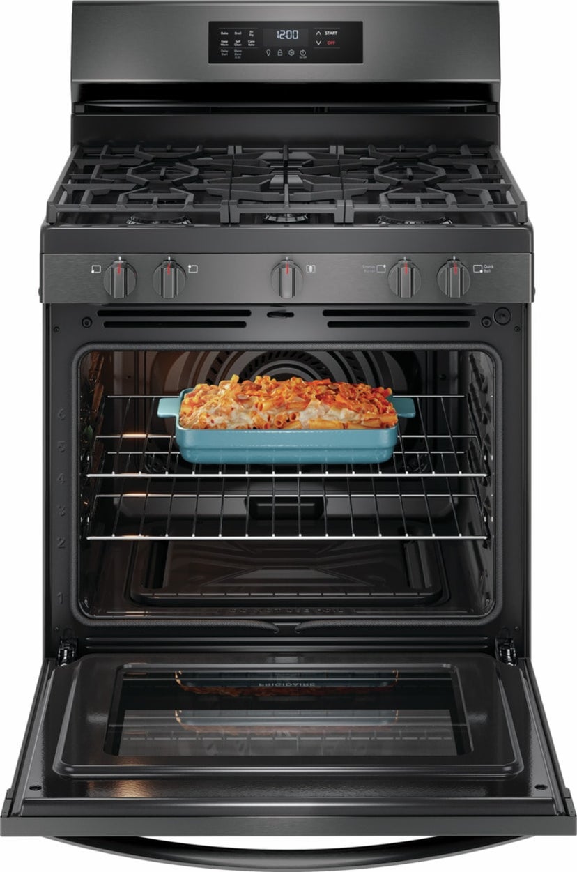 Frigidaire FCRG3083AD 30" Gas Range with Air Fry: Black Stainless Steel