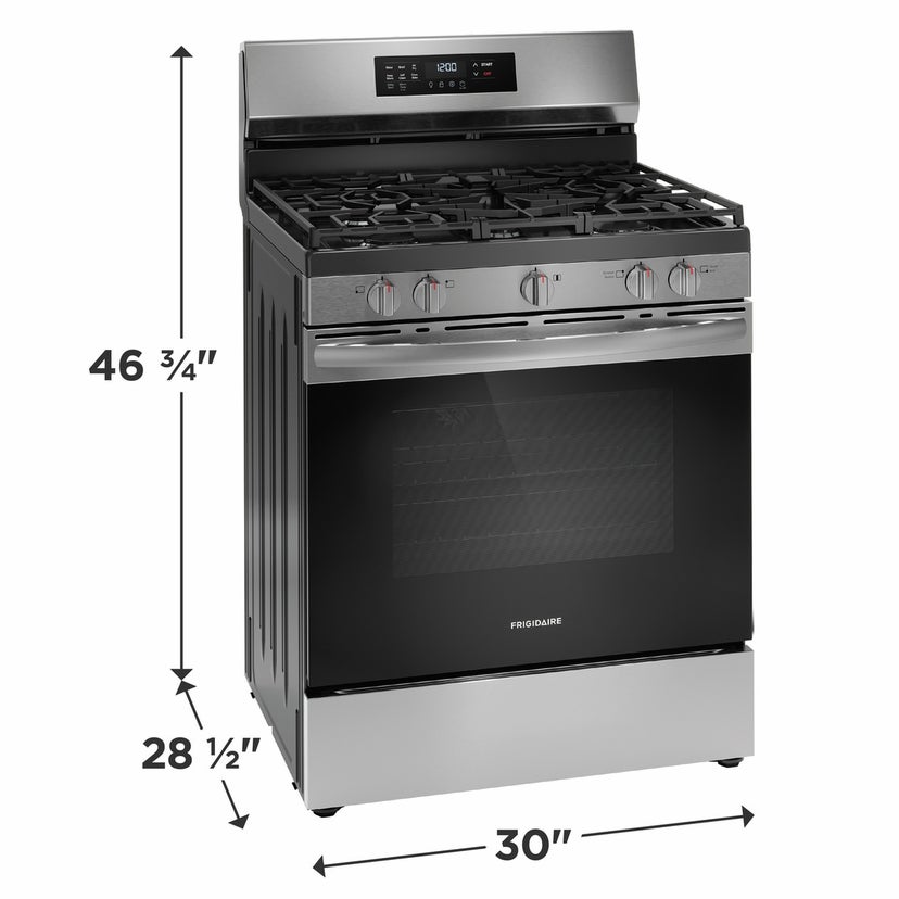 Frigidaire FCRG3083AS 30" Gas Range with Air Fry: Stainless Steel