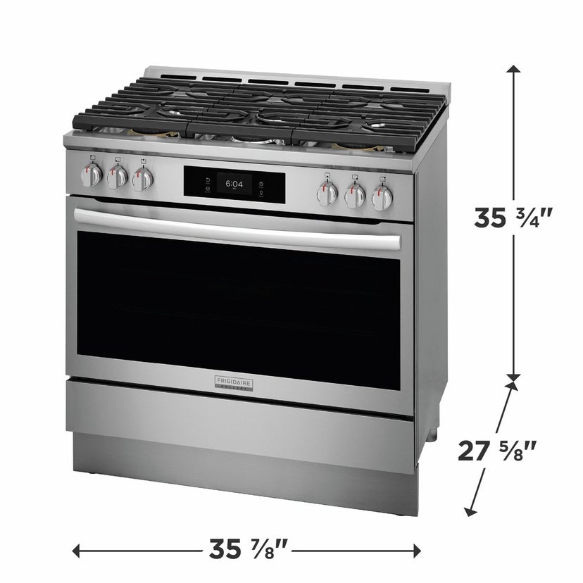 Frigidaire GCFD3661AF 36 Inch Freestanding Dual Fuel Range: Stainless St...