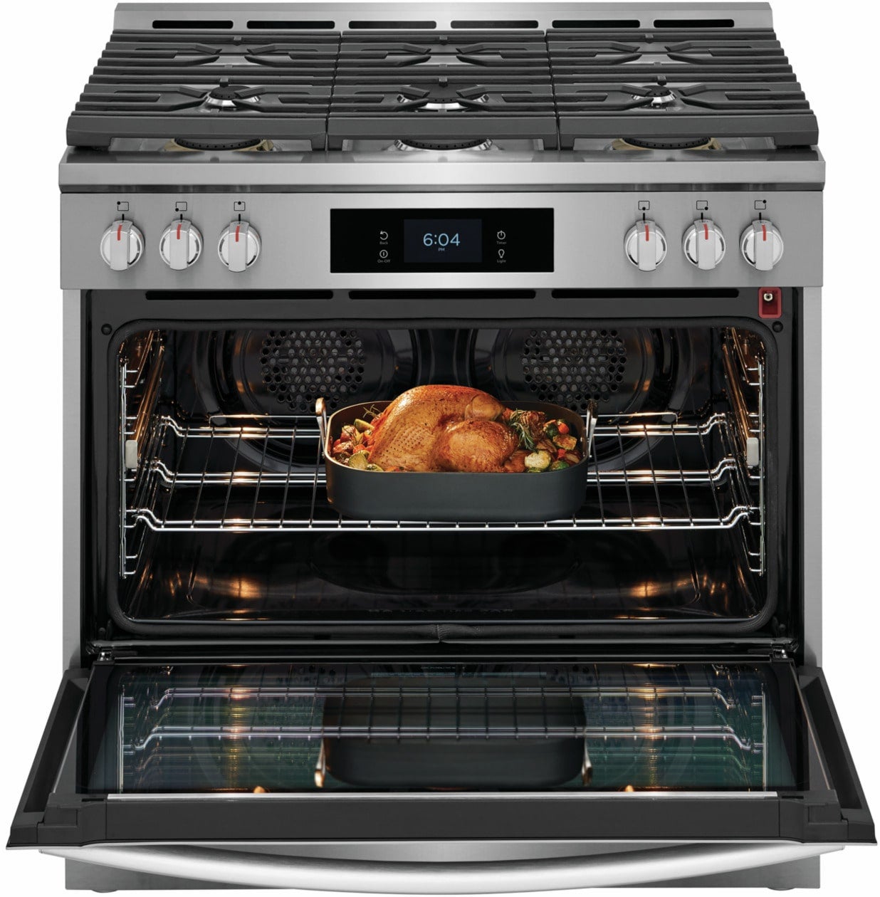 Frigidaire GCFD3661AF 36 Inch Freestanding Dual Fuel Range Smudge
