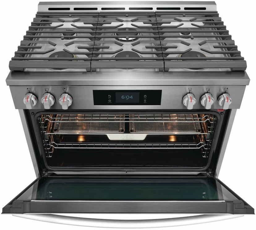 Frigidaire GCFD3661AF 36 Inch Freestanding Dual Fuel Range: Stainless St...