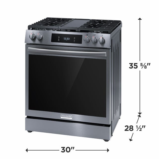 Frigidaire GCFG3060BD 30" Freestanding Gas Range w/ Air Fry: Black Stain...