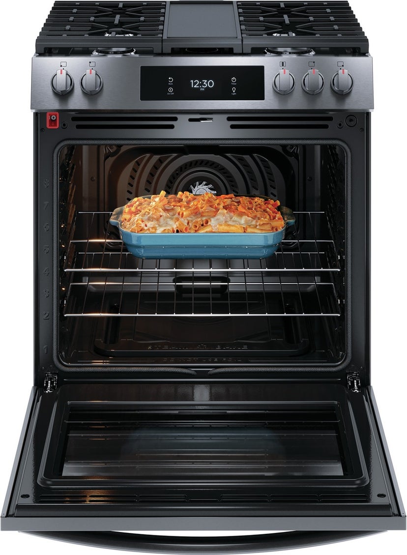 Frigidaire GCFG3060BD 30" Freestanding Gas Range w/ Air Fry: Black Stain...