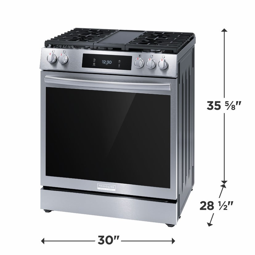 Frigidaire GCFG3060BF 30" Freestanding Gas Range w/ Air Fry: Stainless S...