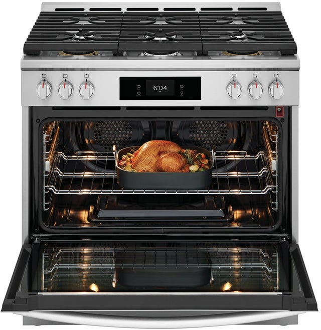 Frigidaire GCFG3661AF 36 Inch Freestanding Gas Range with 6 Sealed Burne...