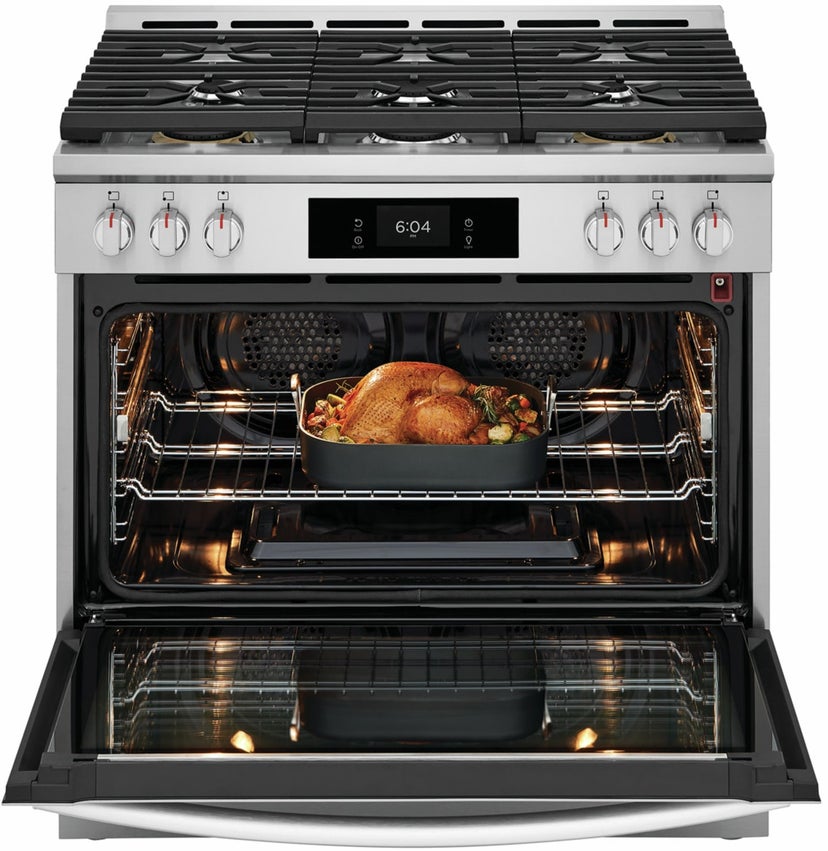 Frigidaire GCFG3661AF 36 Inch Freestanding Gas Range with 6 Sealed Burne...