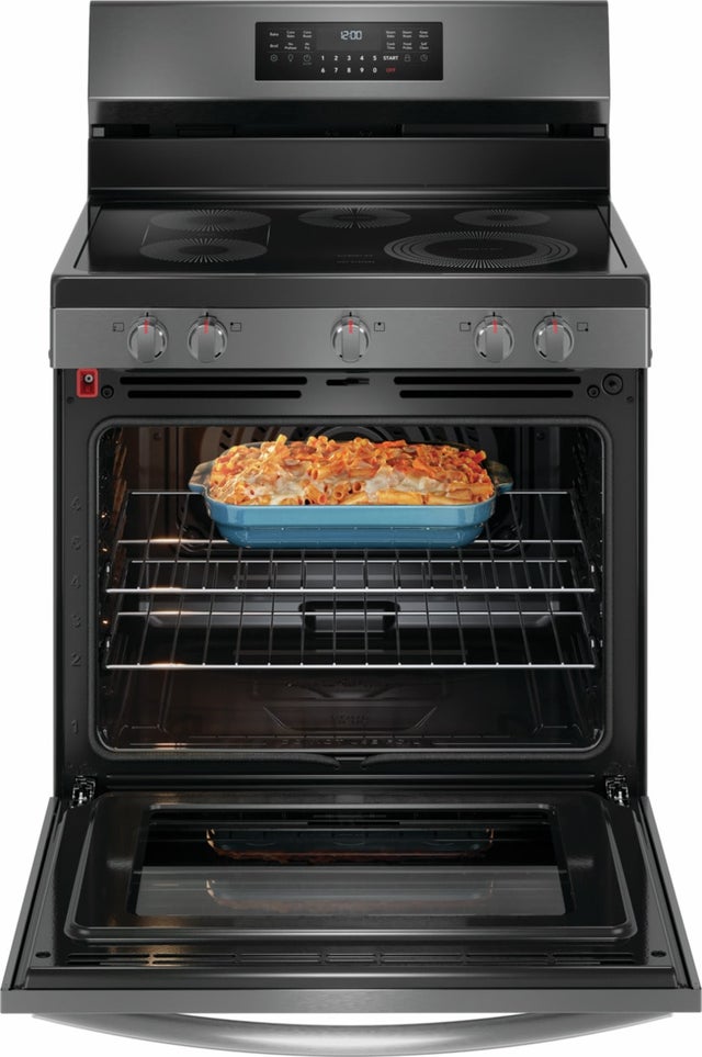 Frigidaire GCRE3060BD 30" Rear Control Gas Range with Total Convection: ...