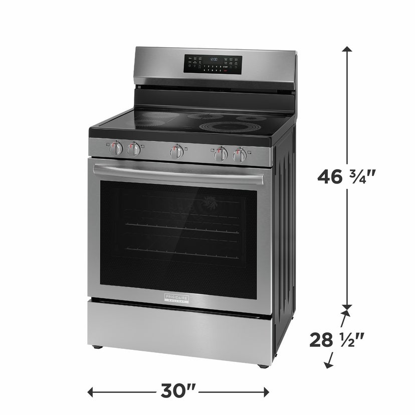 Frigidaire GCRE3060BF 30 Inch Freestanding Electric Range with 5 Element...