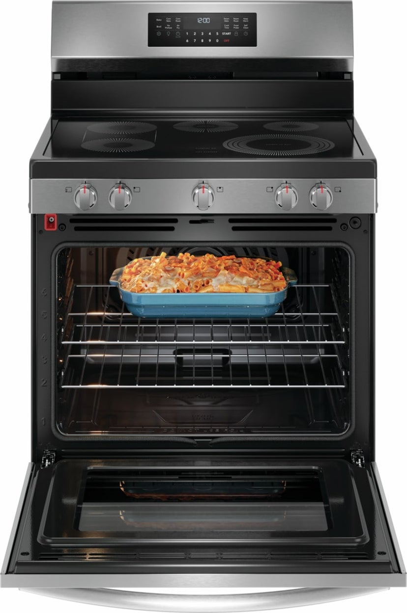 Frigidaire GCRE3060BF 30 Inch Freestanding Electric Range with 5 Element...