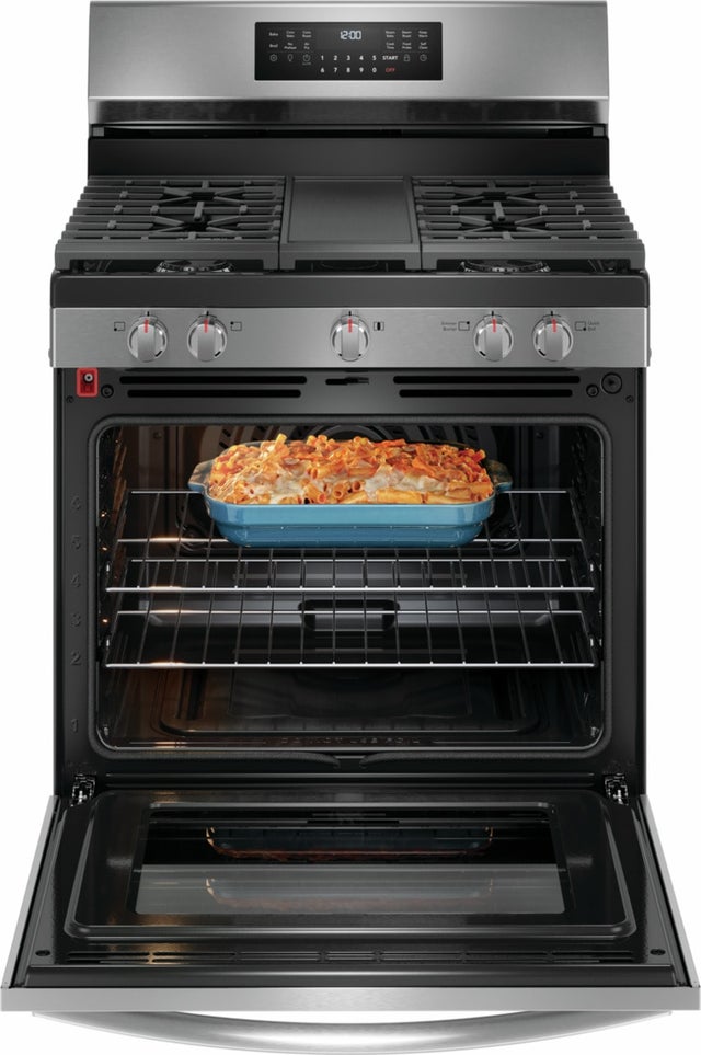 Frigidaire GCRG3060BF 30" Rear Control Gas Range with Total Convection: ...