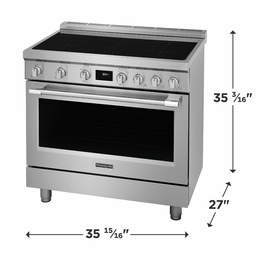 Frigidaire PCFI3670AF 36 Inch Freestanding Induction Range with 5 Smooth...