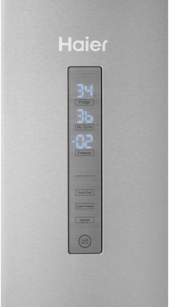 Haier HRB15N3BGS 28 Inch, 15 Cu. Ft. Freestanding Bottom Freezer Re...