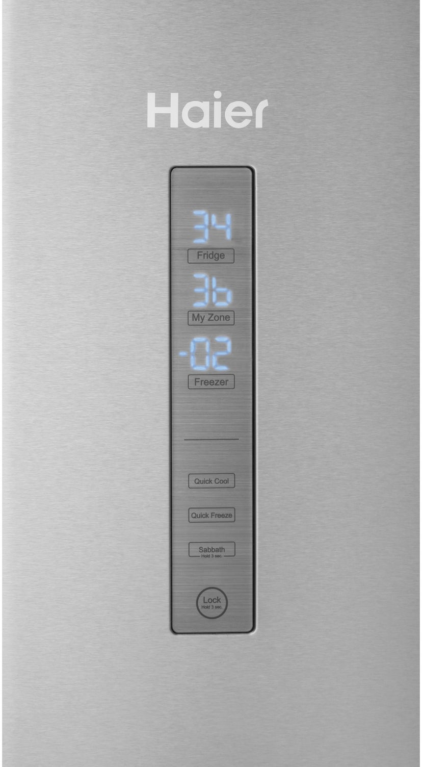 Haier HRB15N3BGS 28 Inch, 15 Cu. Ft. Freestanding Bottom Freezer Re...