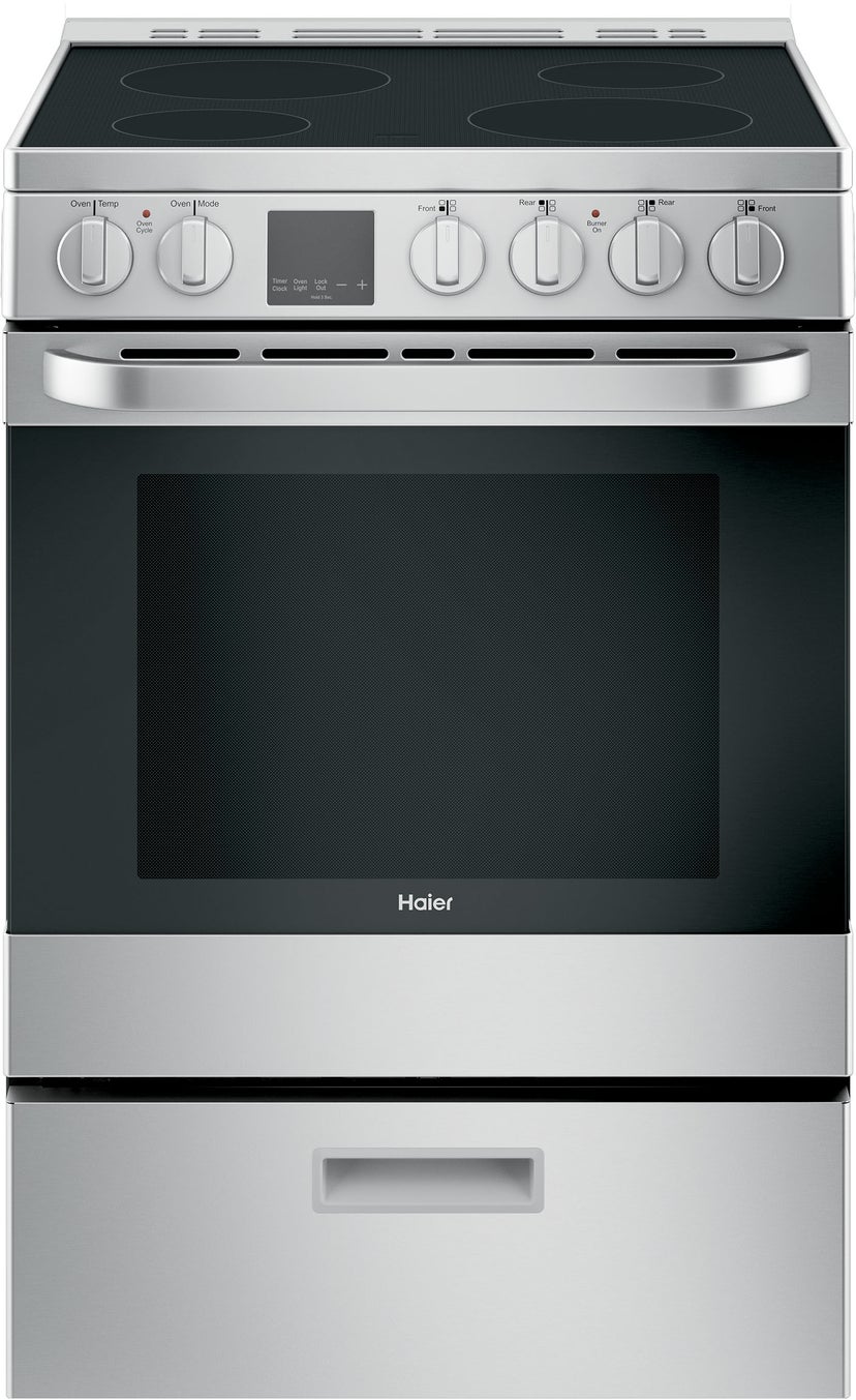 Haier QAS740RMSS 24 Inch Freestanding Electric Range with 4 Element...