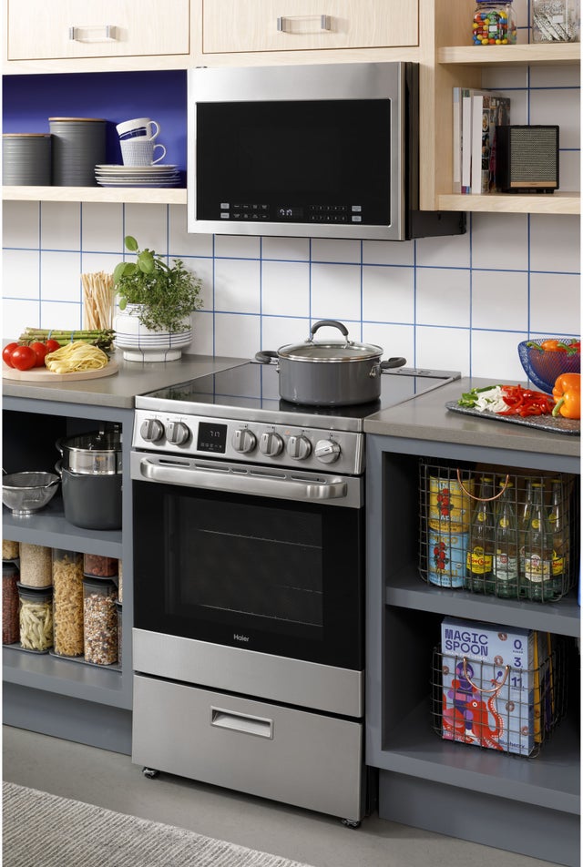 Haier QAS740RMSS 24 Inch Freestanding Electric Range with 4 Element...